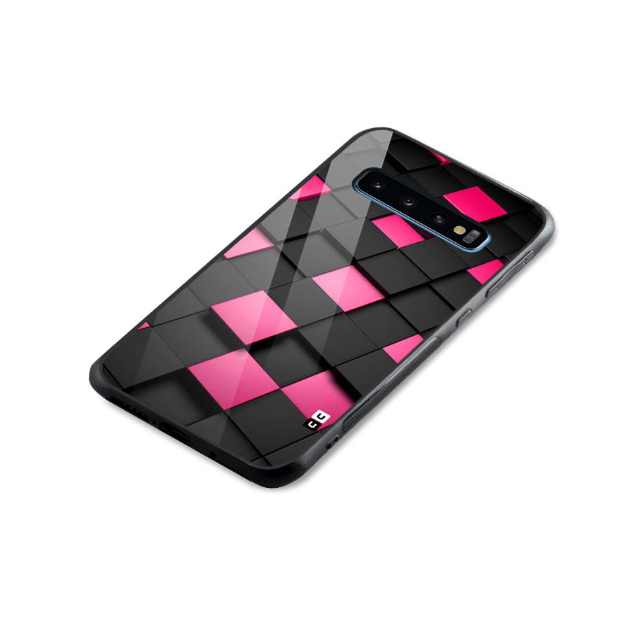 Blocks Diagonal Glass Back Case for Galaxy S10