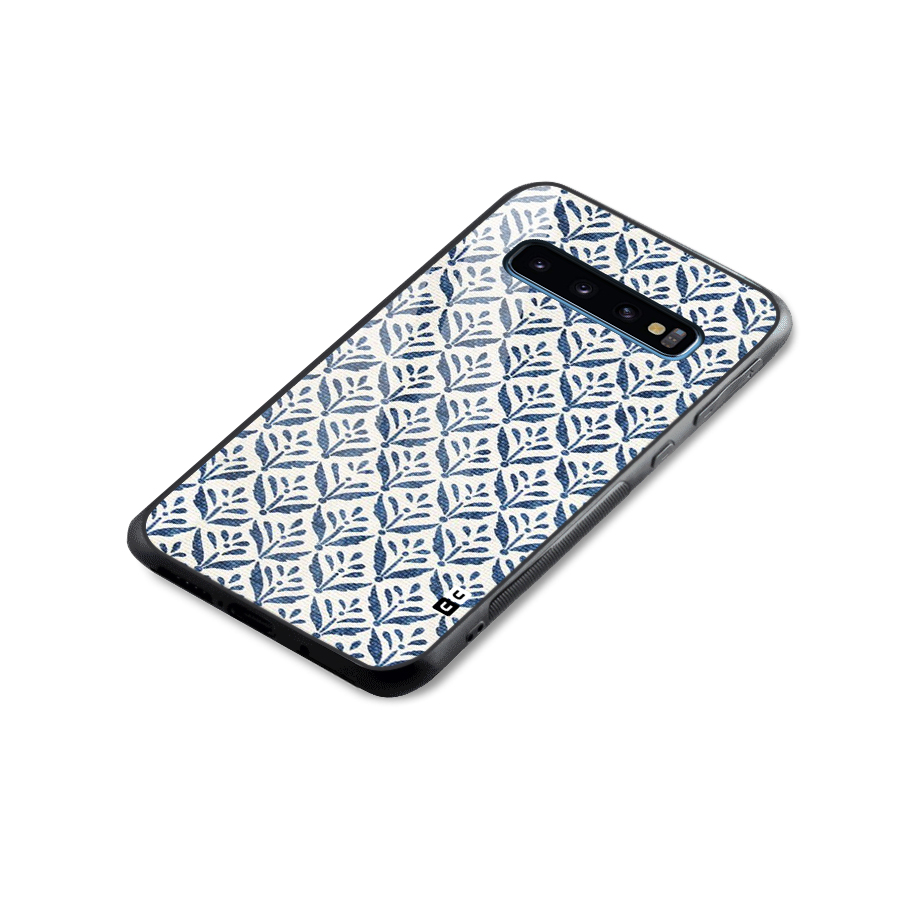 Blue Leaf Glass Back Case for Galaxy S10