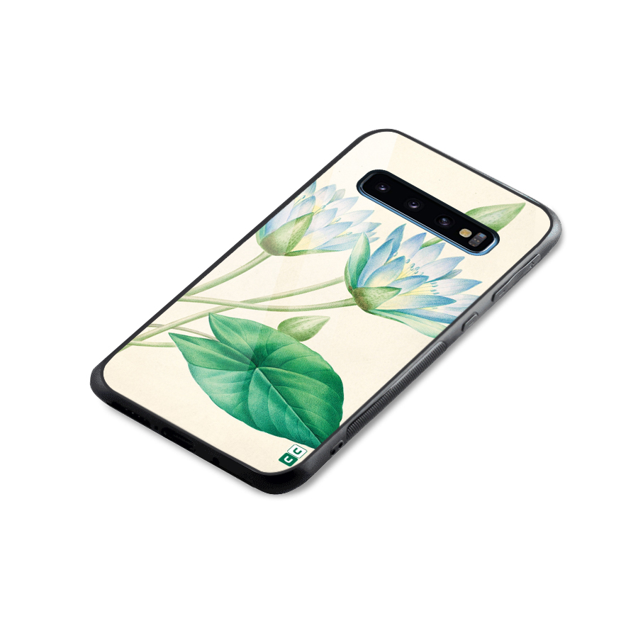 Blue Lotus Glass Back Case for Galaxy S10