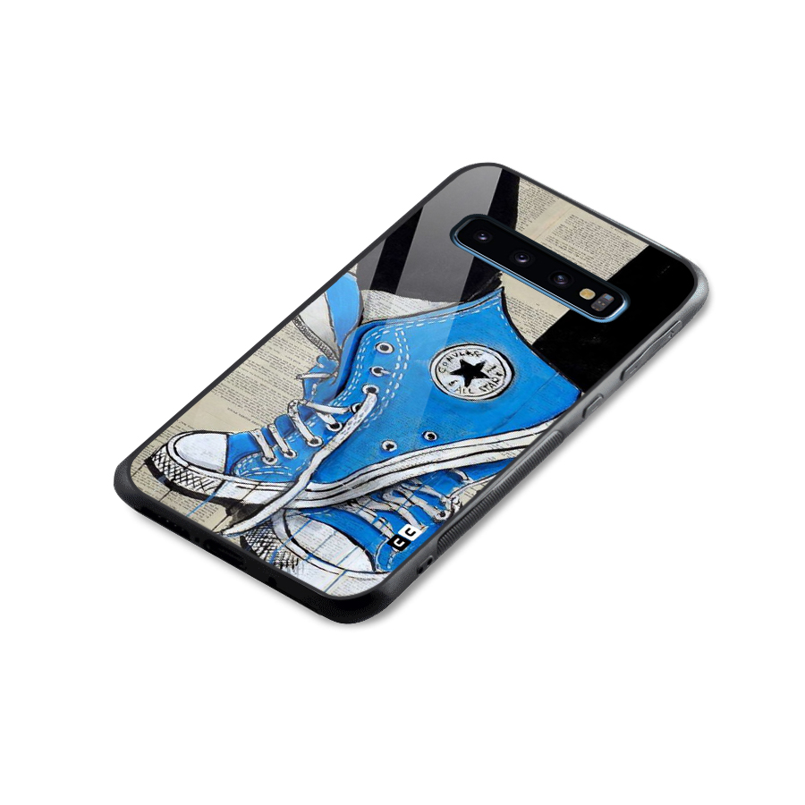 Blue Shoes Glass Back Case for Galaxy S10