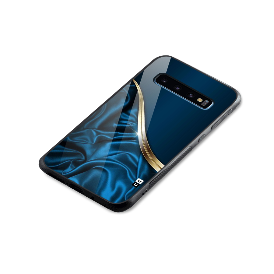Blue Smooth Flow Glass Back Case for Galaxy S10