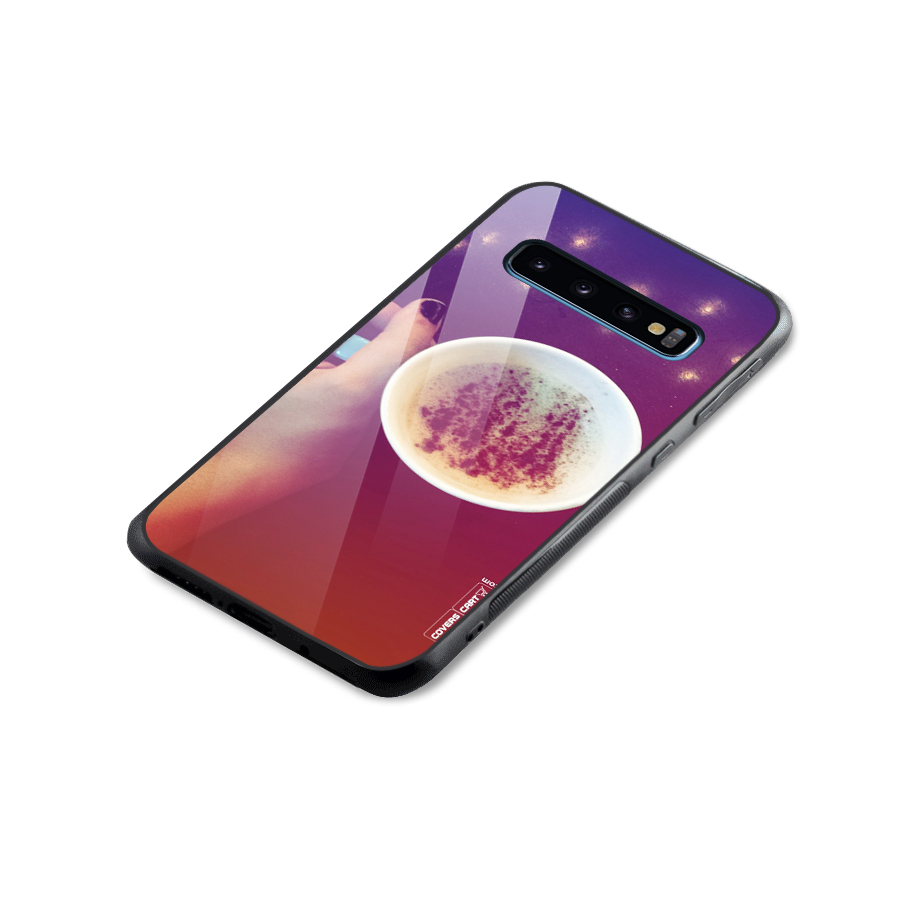 Bokeh Coffee Mug Glass Back Case for Galaxy S10