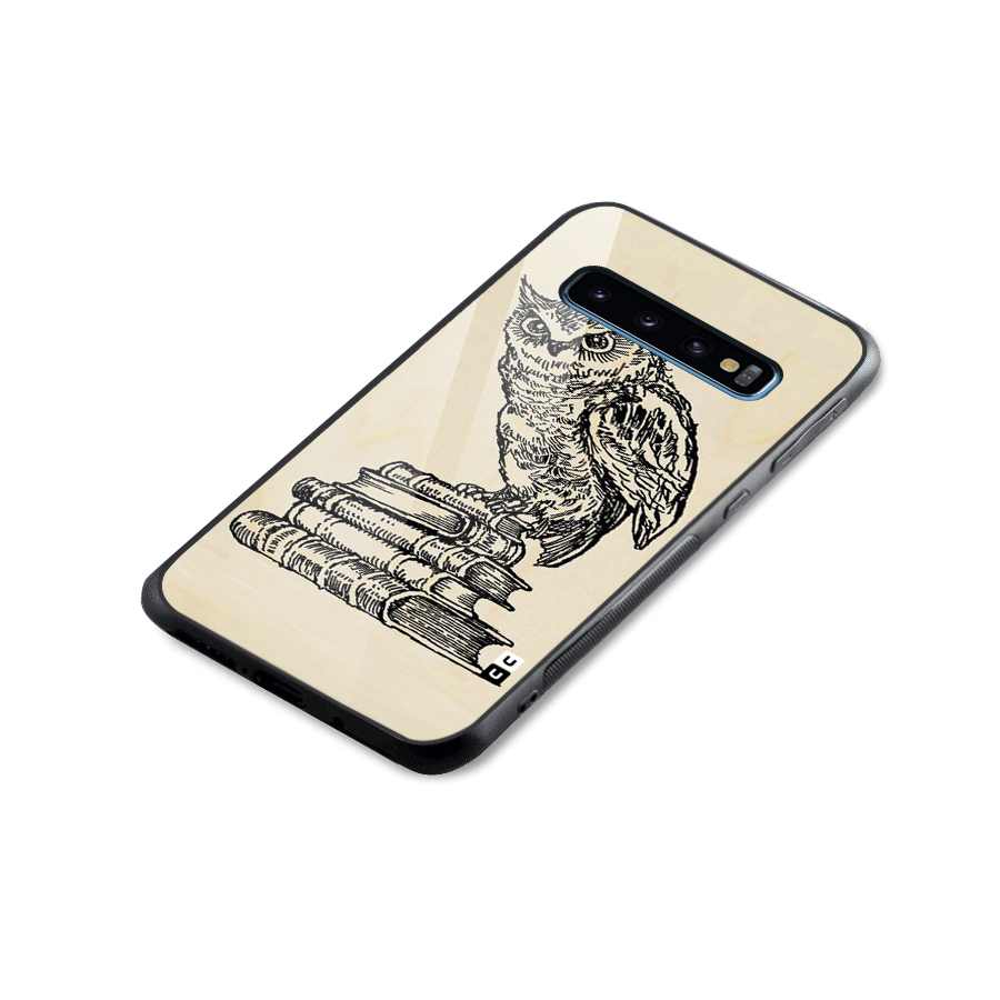 Book Owl Glass Back Case for Galaxy S10