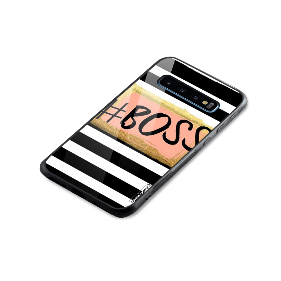 Boss Stripes Glass Back Case for Galaxy S10