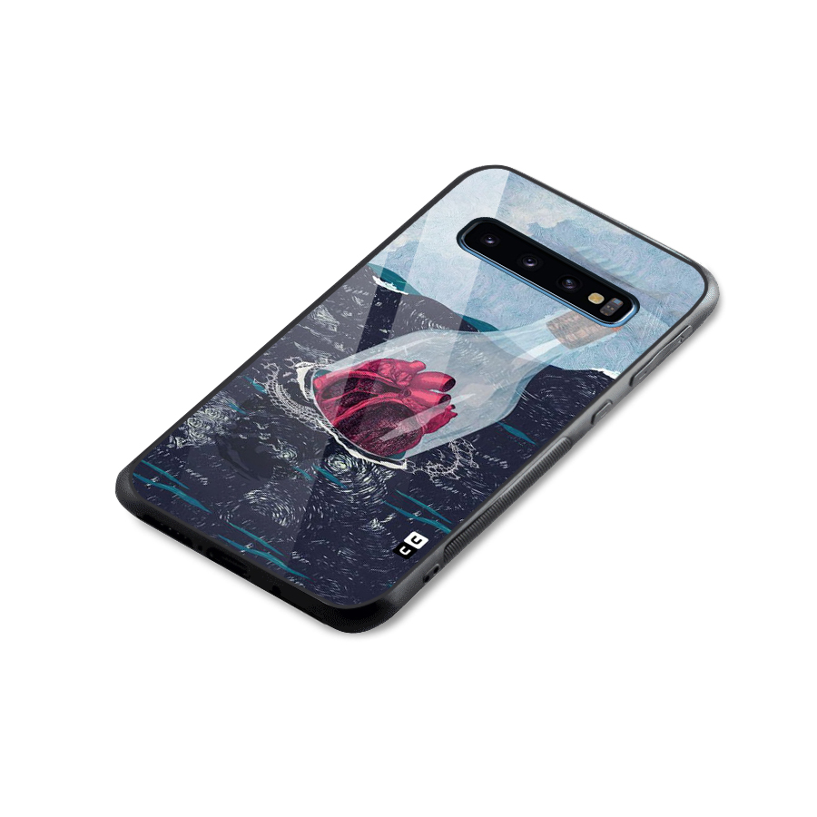 Bottle Heart Glass Back Case for Galaxy S10