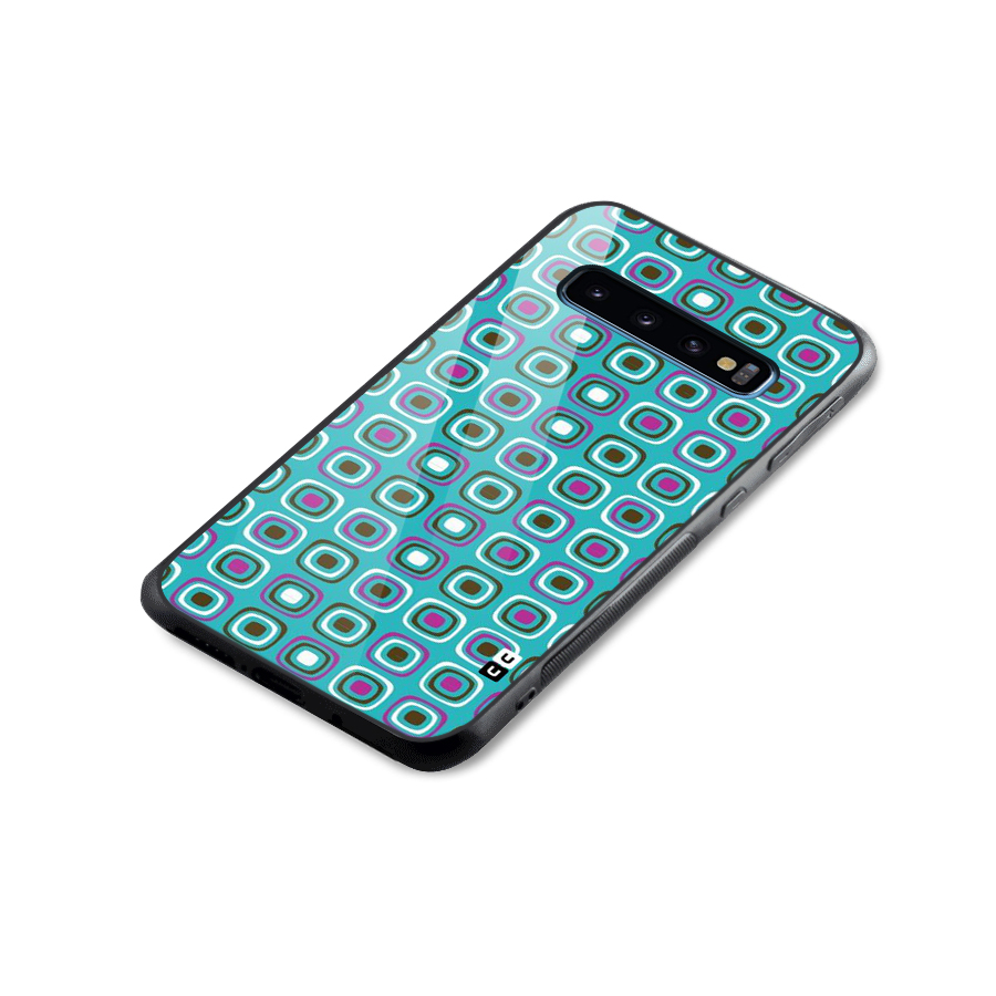Boxes Tiny Pattern Glass Back Case for Galaxy S10