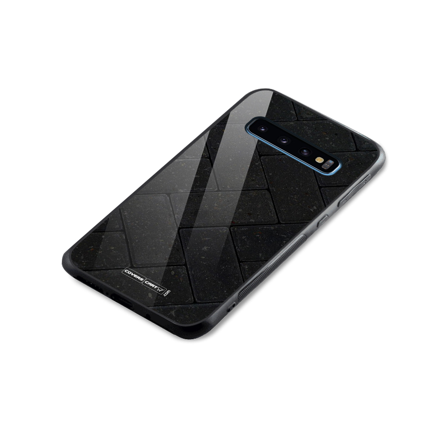 Bricks Pattern Glass Back Case for Galaxy S10