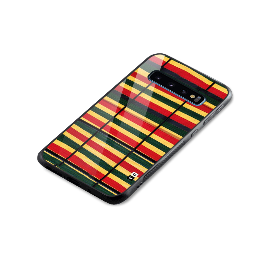 Bright Colors Lines Glass Back Case for Galaxy S10