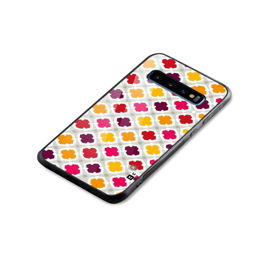 Bright Pattern Glass Back Case for Galaxy S10