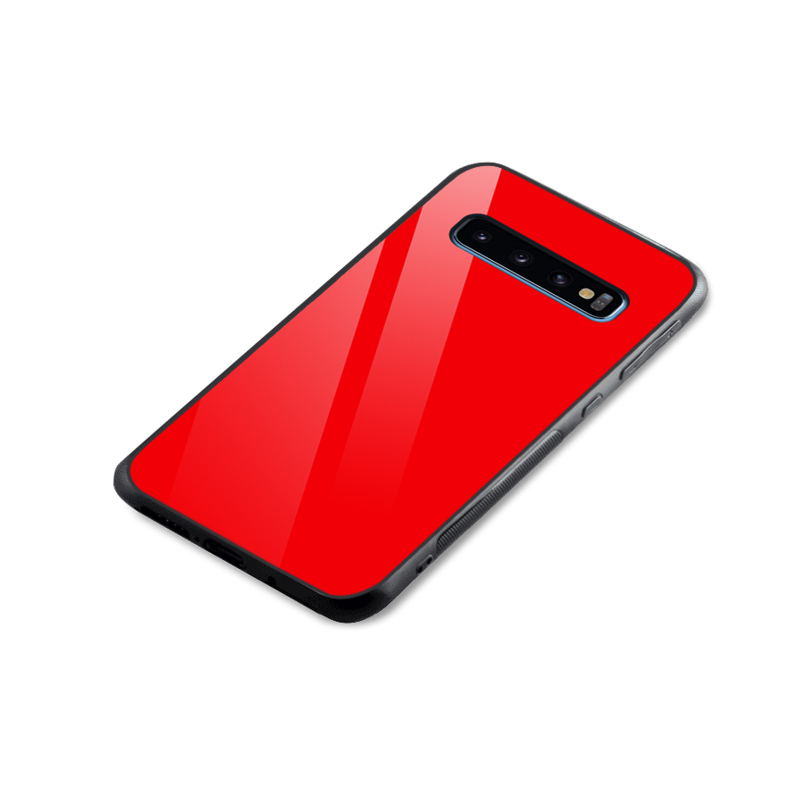 Bright Red Glass Back Case for Galaxy S10