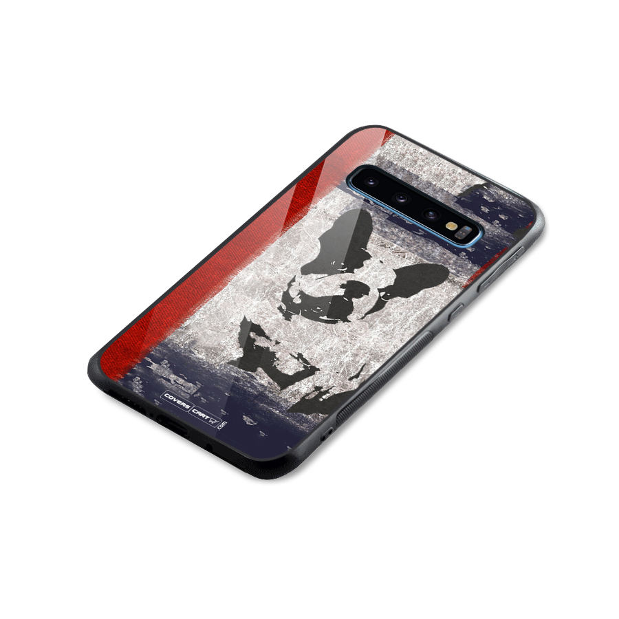 Bull Dog Glass Back Case for Galaxy S10