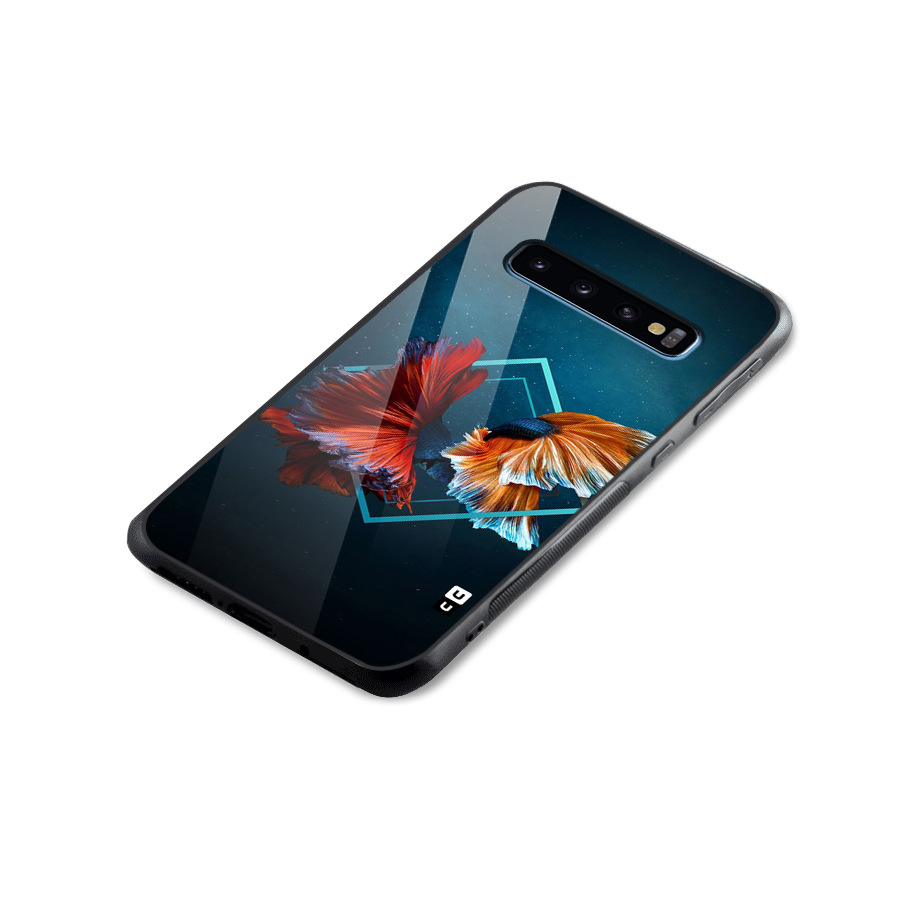 Butterfly Diamond Design Glass Back Case for Galaxy S10