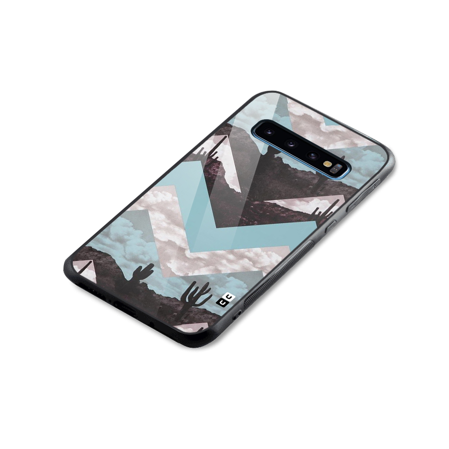 Cacutus Zig Zag Pattern Glass Back Case for Galaxy S10