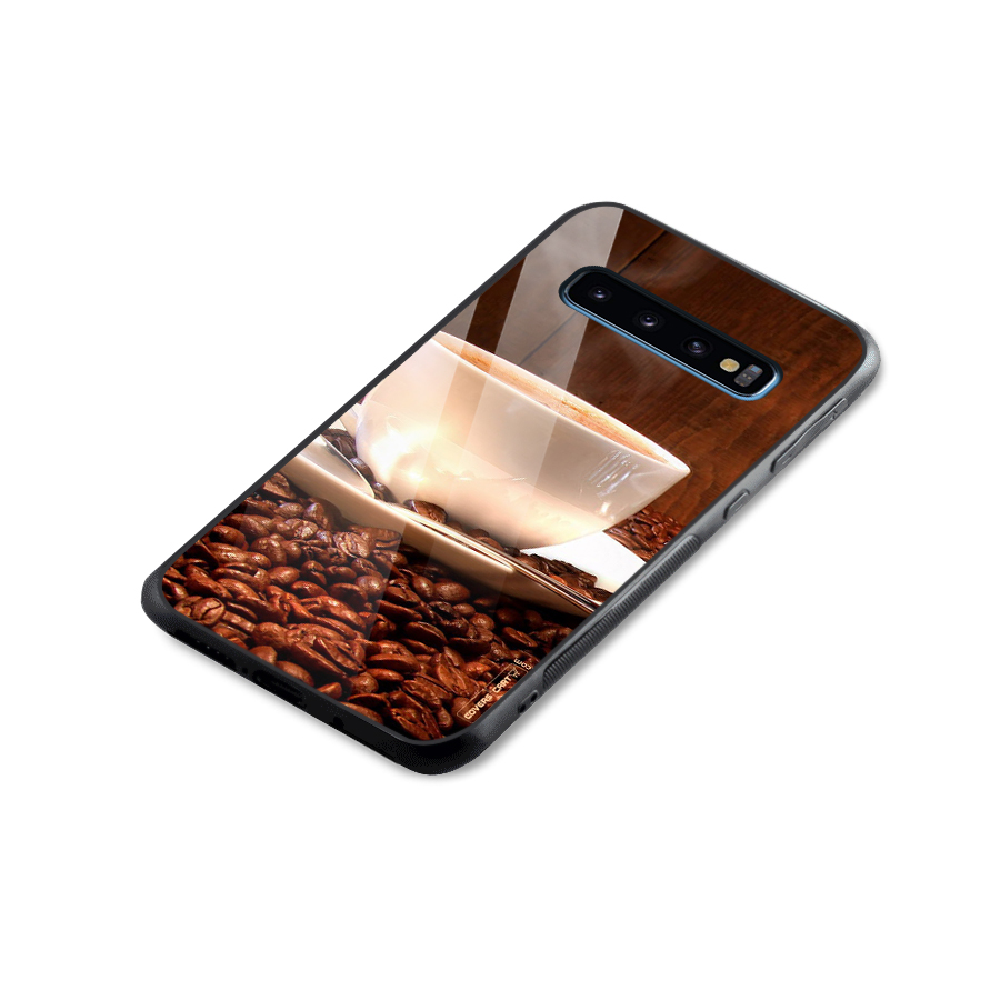 Caffeine Beans Glass Back Case for Galaxy S10
