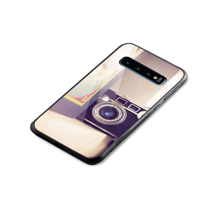 Camera Vintage Pastel Glass Back Case for Galaxy S10