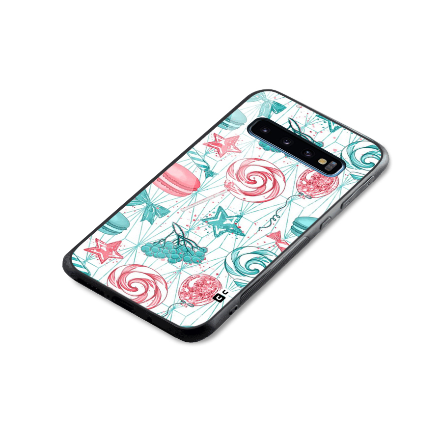 Candies And Macroons Glass Back Case for Galaxy S10