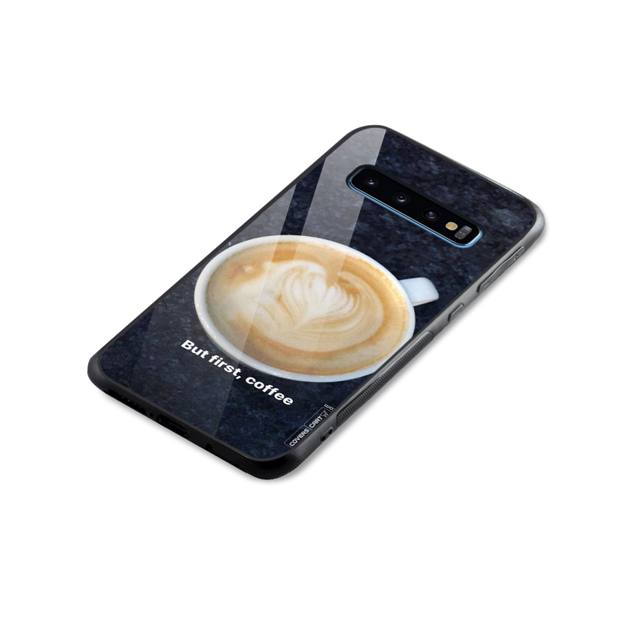 Cappuccino Coffee Glass Back Case for Galaxy S10