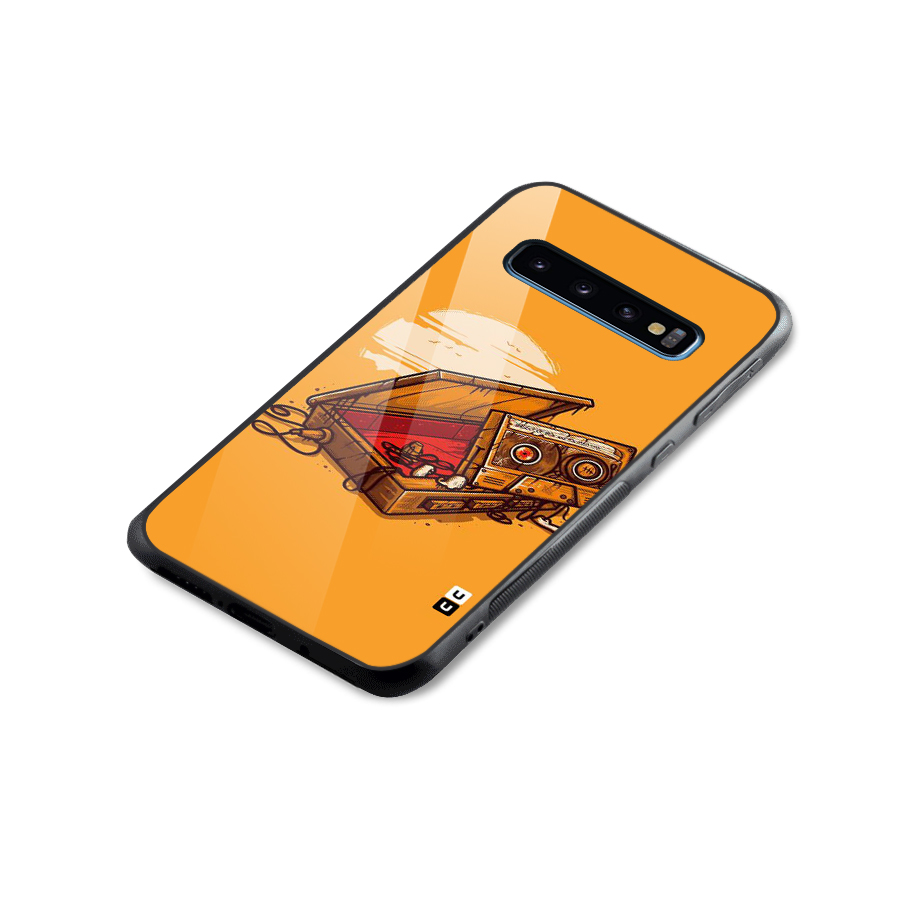 Casette Box Glass Back Case for Galaxy S10