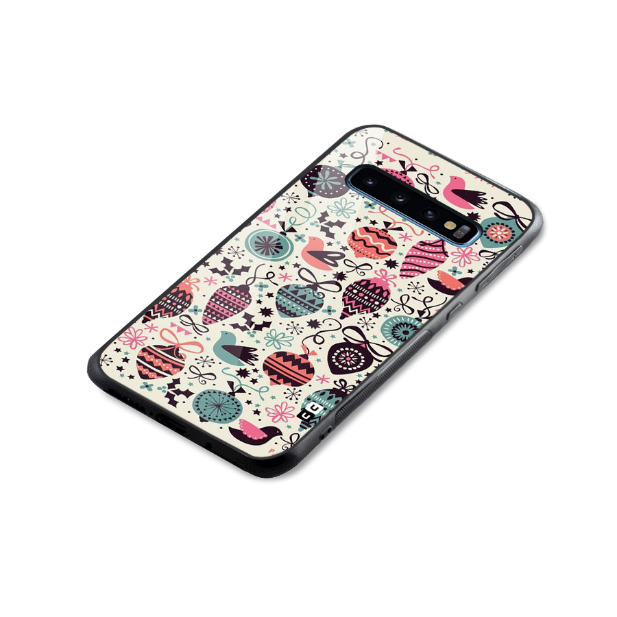 Celebration Pattern Glass Back Case for Galaxy S10