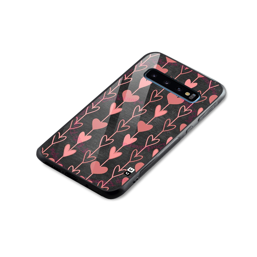 Chain Of Hearts Glass Back Case for Galaxy S10
