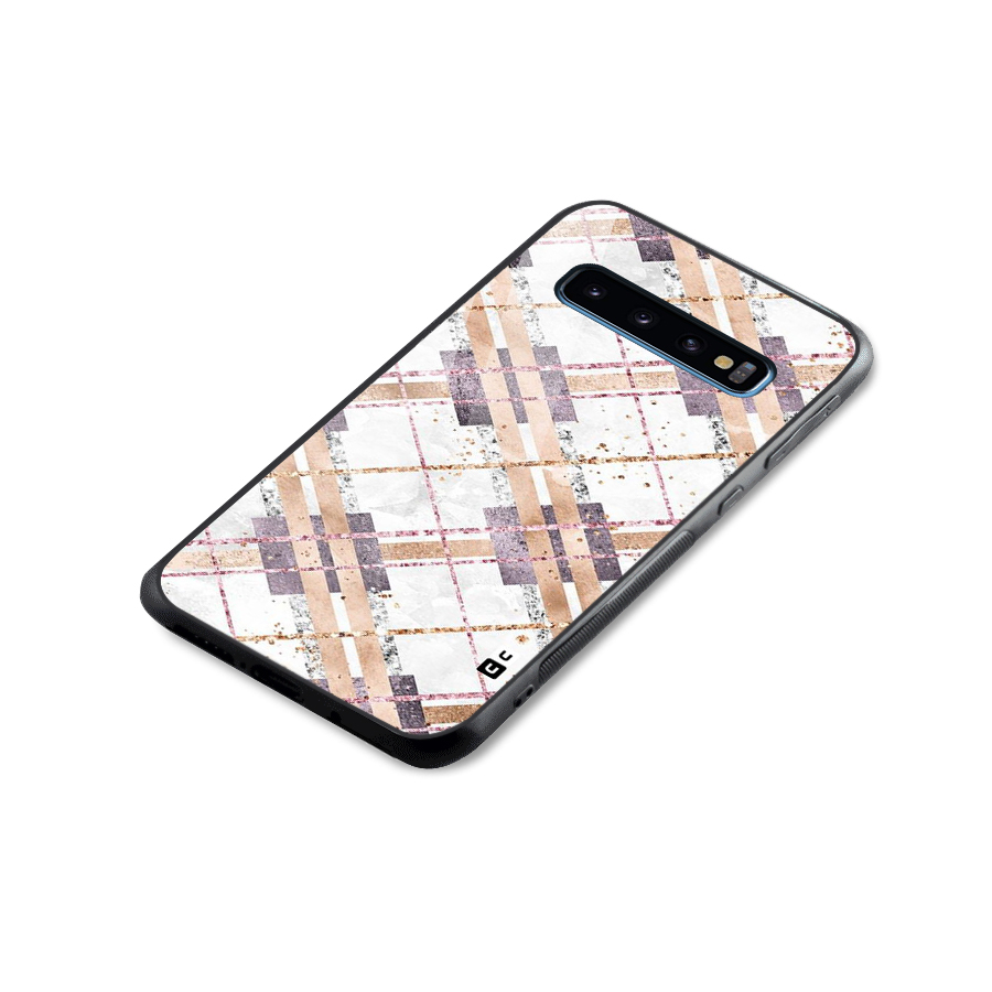 Check Trouble Glass Back Case for Galaxy S10