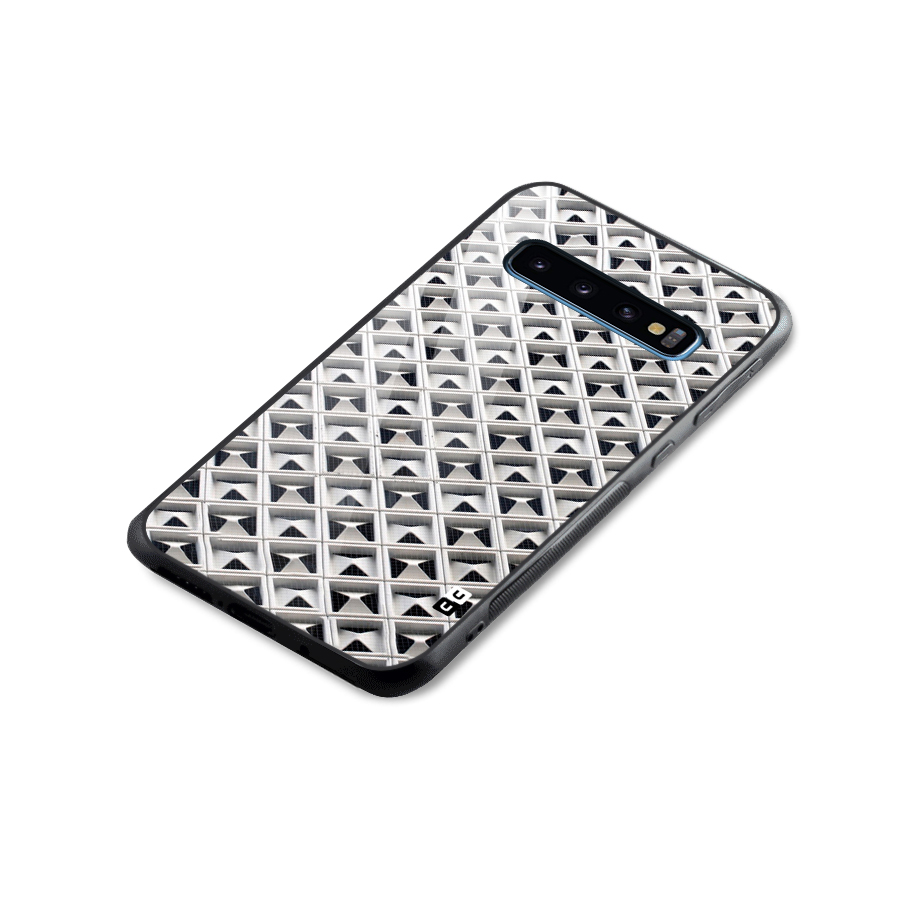 Check White Design Glass Back Case for Galaxy S10