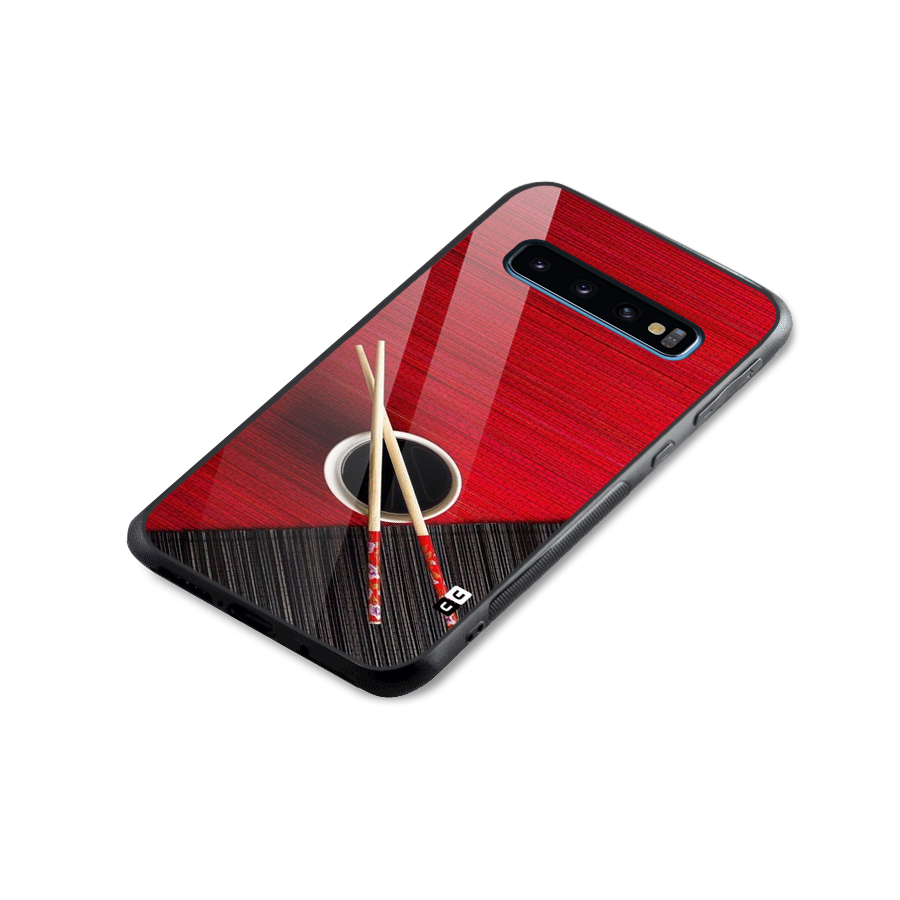 Chopstick Design Glass Back Case for Galaxy S10