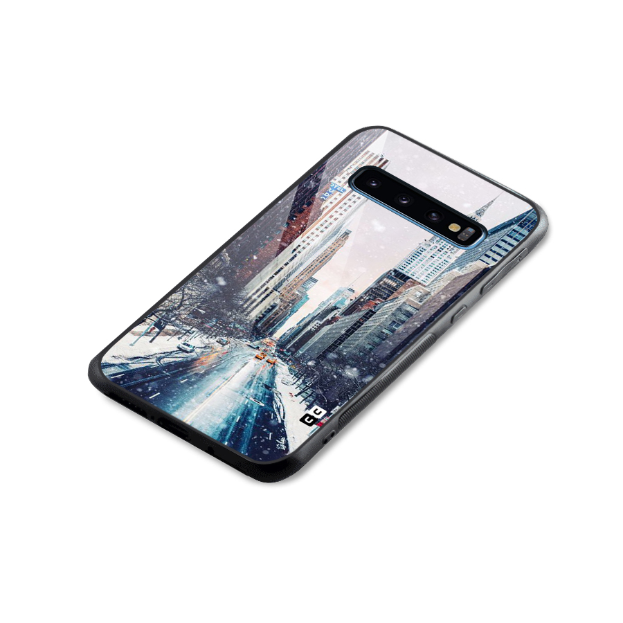 City Snow Glass Back Case for Galaxy S10