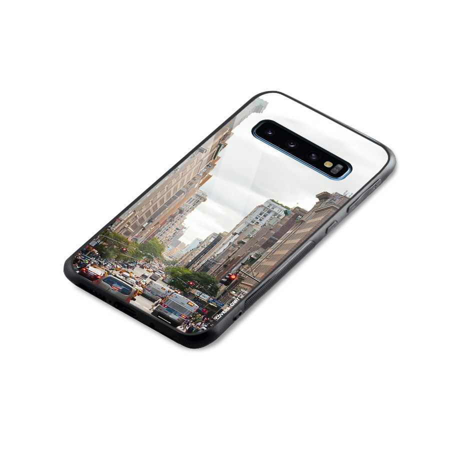 City Street View Glass Back Case for Galaxy S10