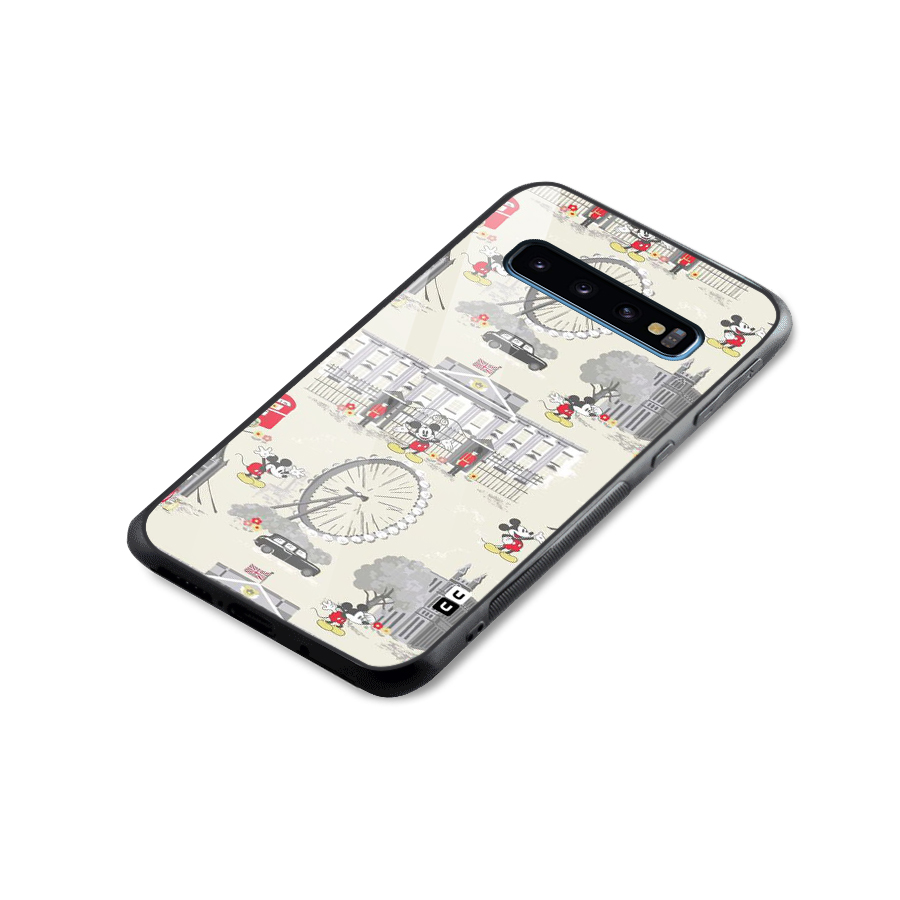 City Tour Pattern Glass Back Case for Galaxy S10