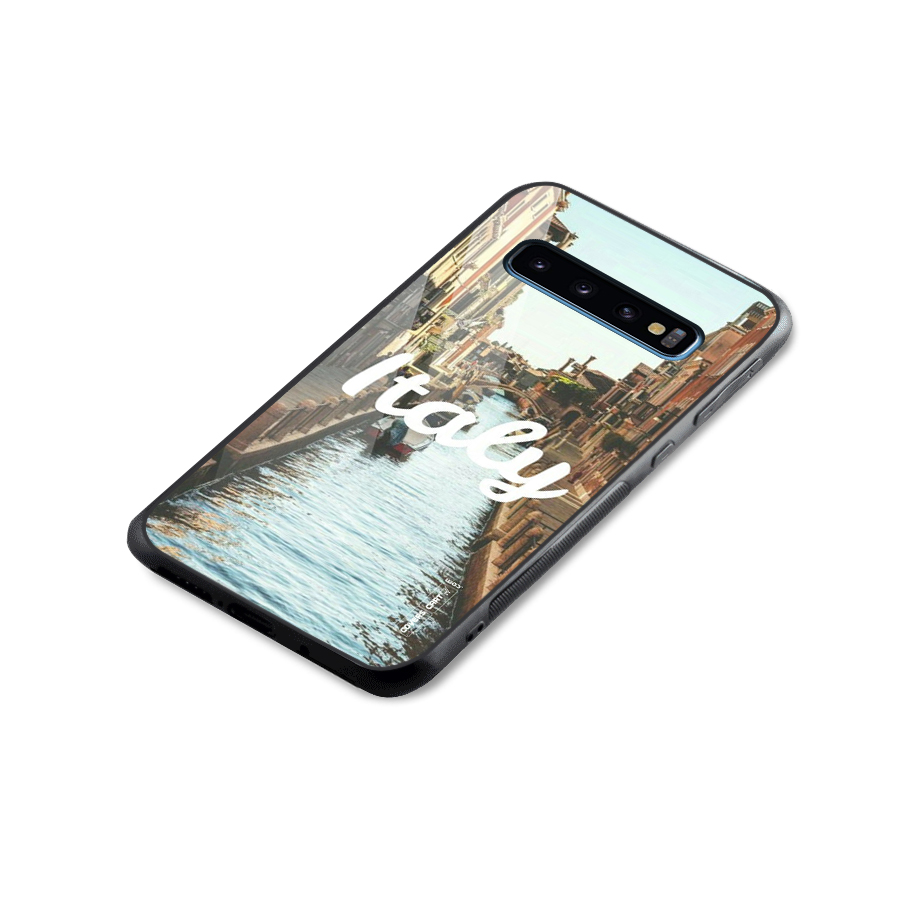 City Travel Glass Back Case for Galaxy S10