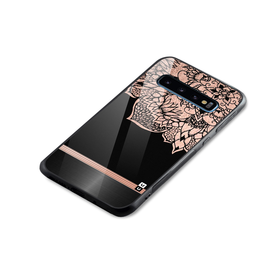 Classic Black Sleak Design Glass Back Case for Galaxy S10