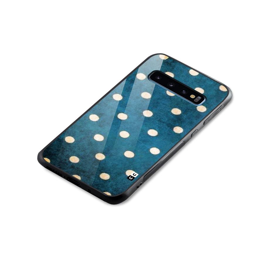 Classic Blue Polka Glass Back Case for Galaxy S10