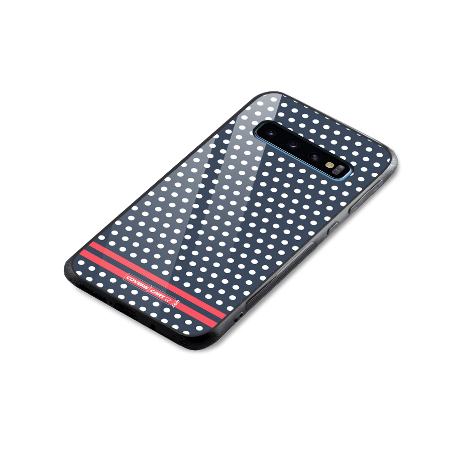 Classic Polka Dots Glass Back Case for Galaxy S10