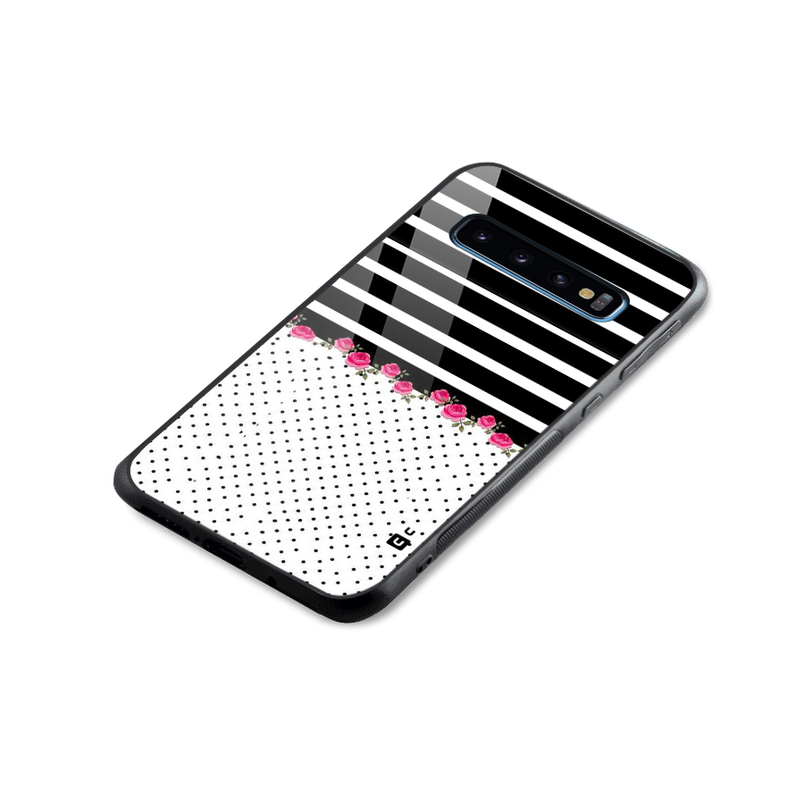 Classic Polka Stripes Glass Back Case for Galaxy S10