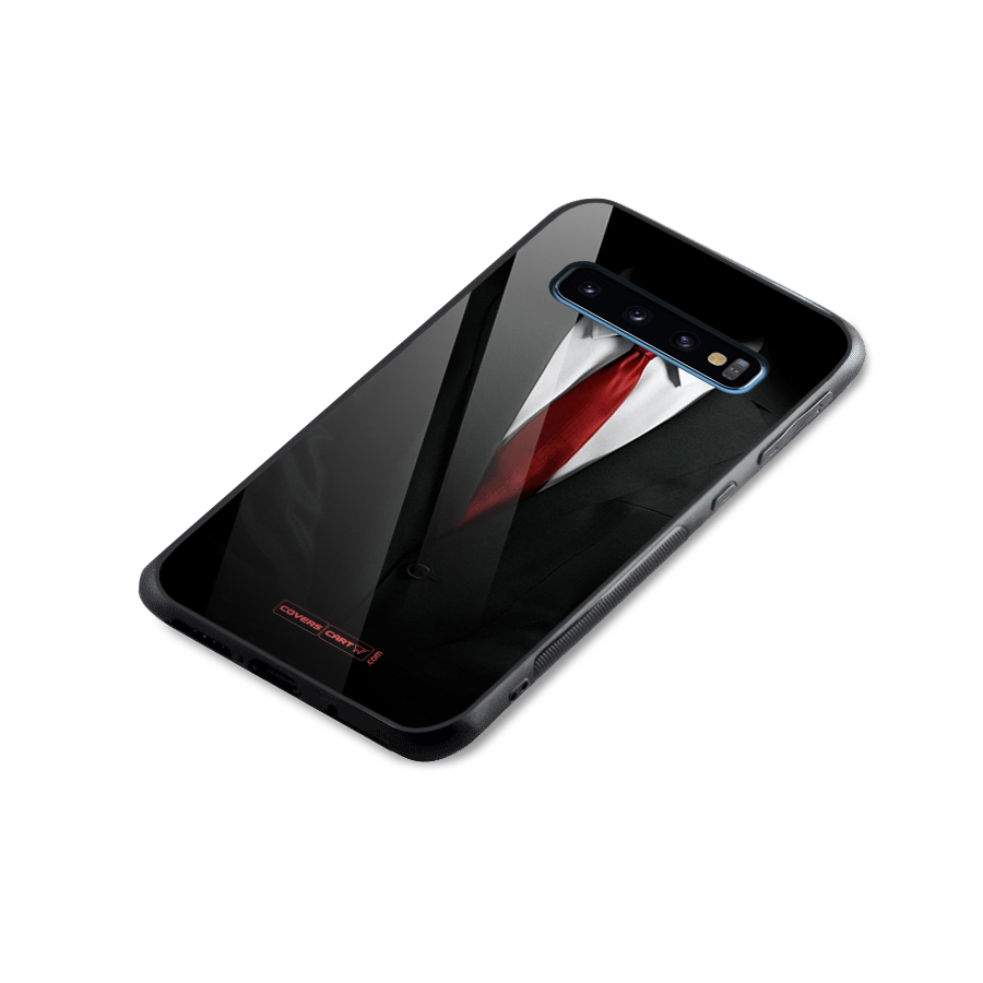 Classic Suit Glass Back Case for Galaxy S10
