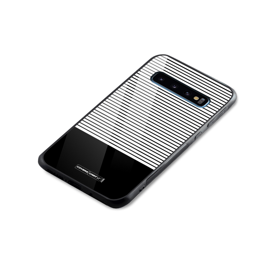 Classy Black Stripes Glass Back Case for Galaxy S10