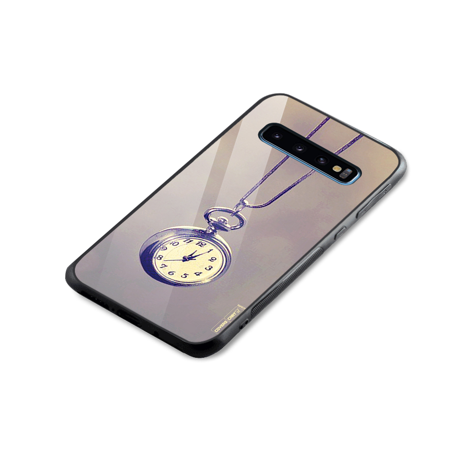 Clock Locket Glass Back Case for Galaxy S10