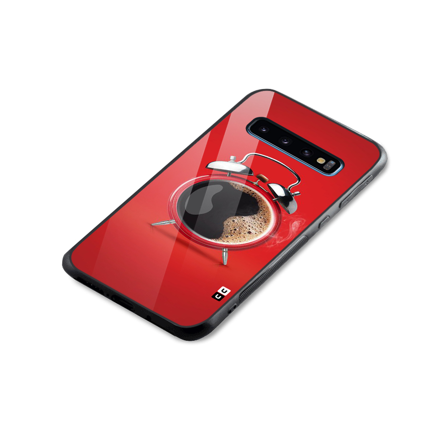 Coffee Clock Glass Back Case for Galaxy S10
