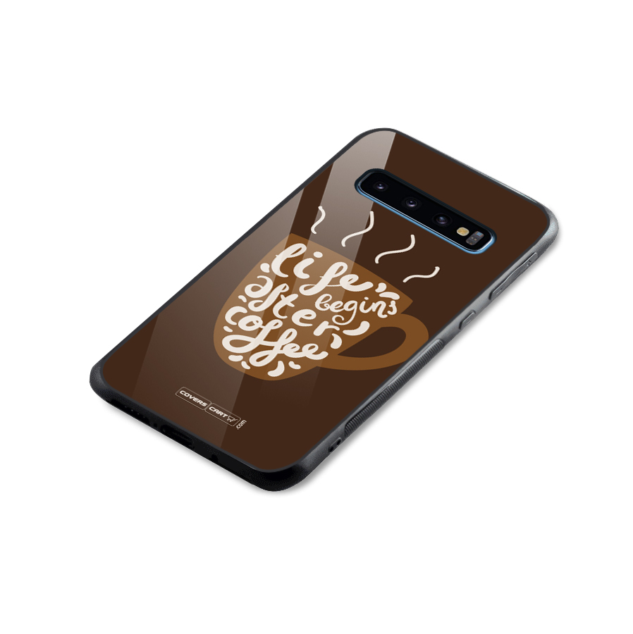 Coffee Mug Glass Back Case for Galaxy S10