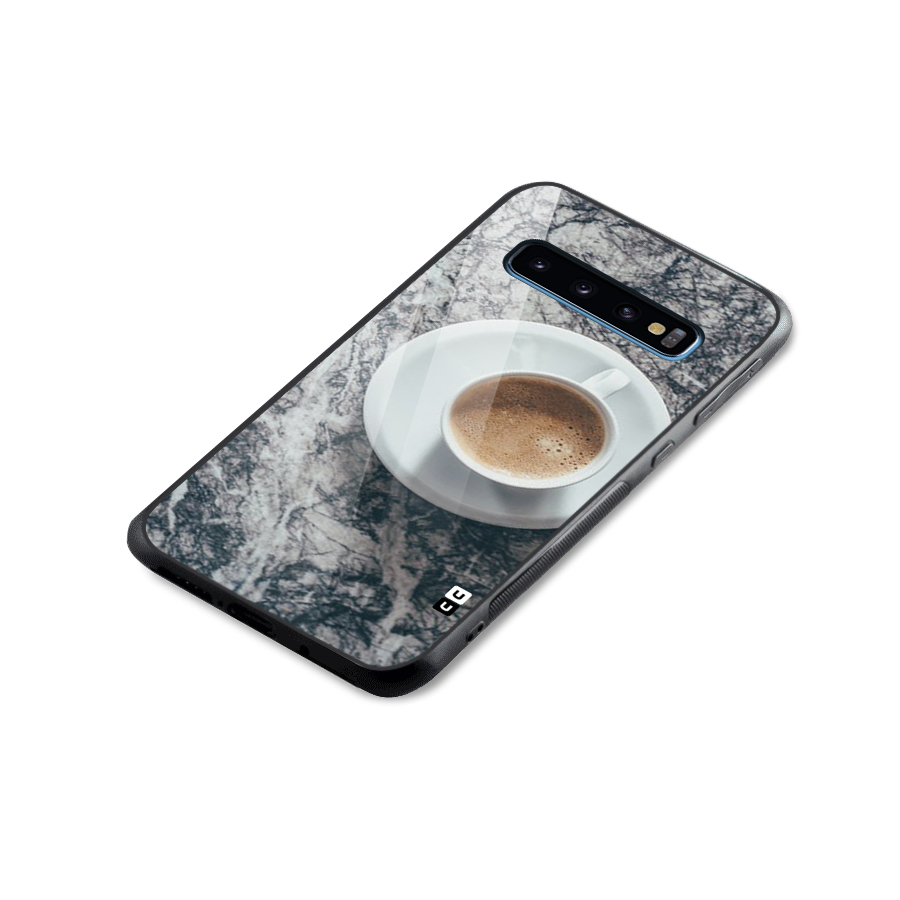 Coffee On Marble Glass Back Case for Galaxy S10