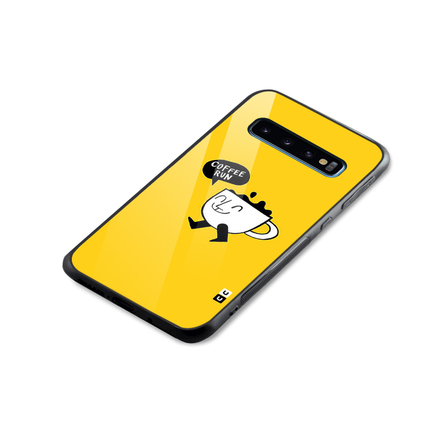 Coffee Run Glass Back Case for Galaxy S10