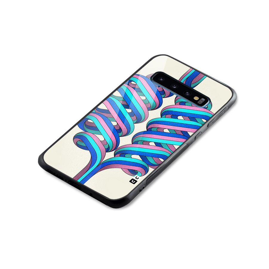 Coil Abstract Pattern Glass Back Case for Galaxy S10