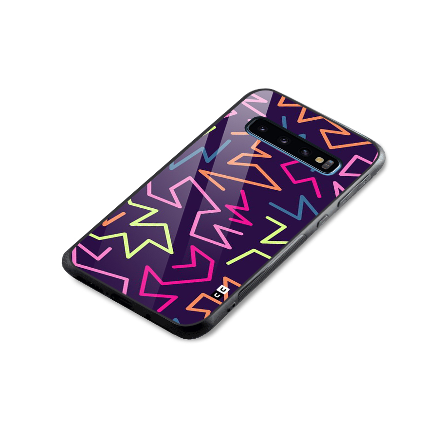 Colored Lines Glass Back Case for Galaxy S10