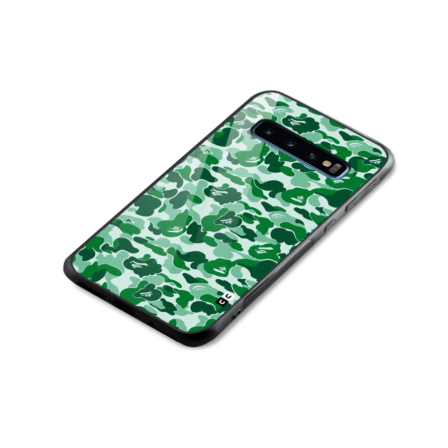Colorful Camouflage Glass Back Case for Galaxy S10