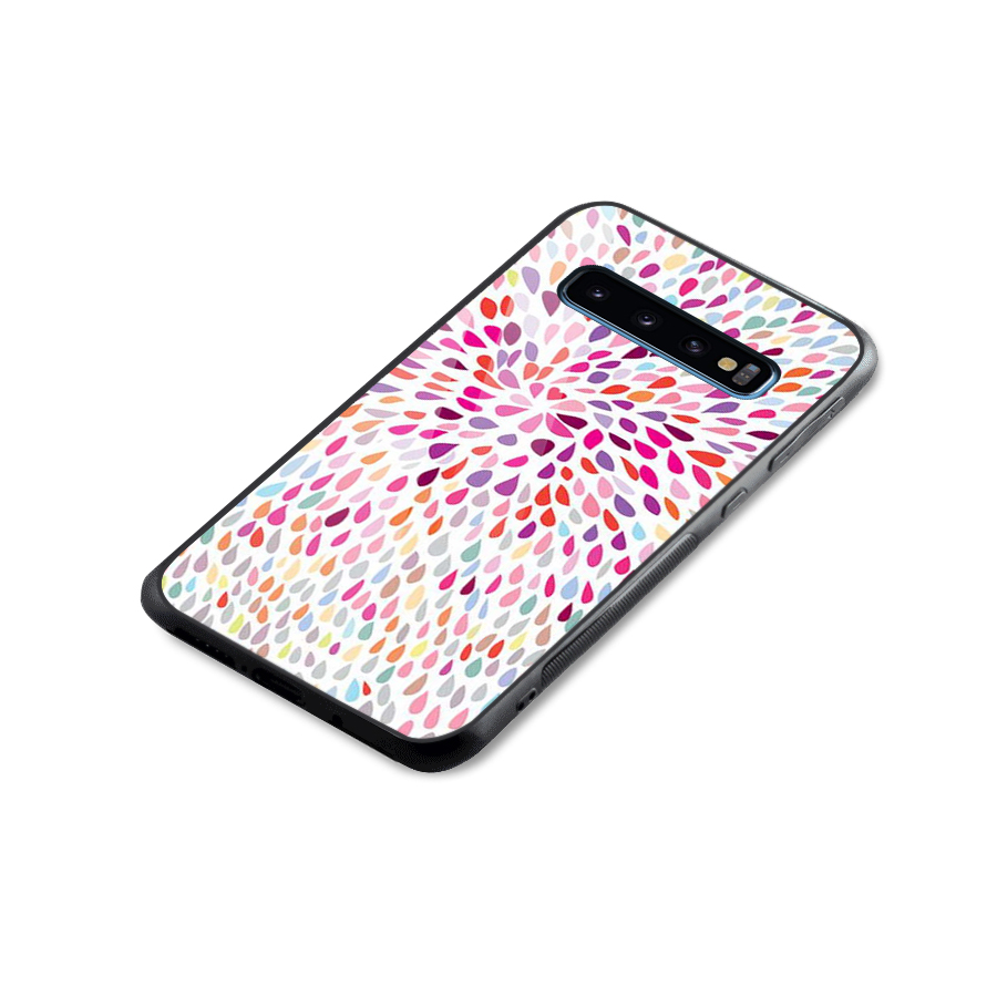 Colorful Decorative Pattern Glass Back Case for Galaxy S10