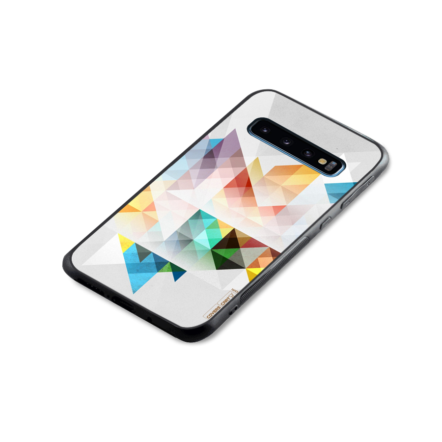 Colorful Geometric Art Glass Back Case for Galaxy S10