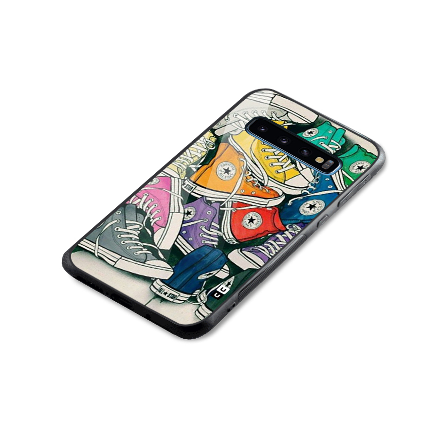 Colorful Shoes Glass Back Case for Galaxy S10