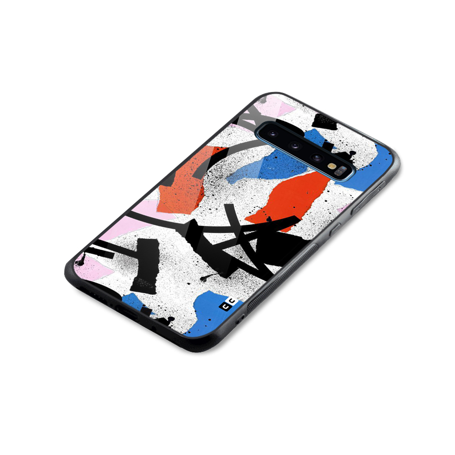 Coloured Abstract Art Glass Back Case for Galaxy S10