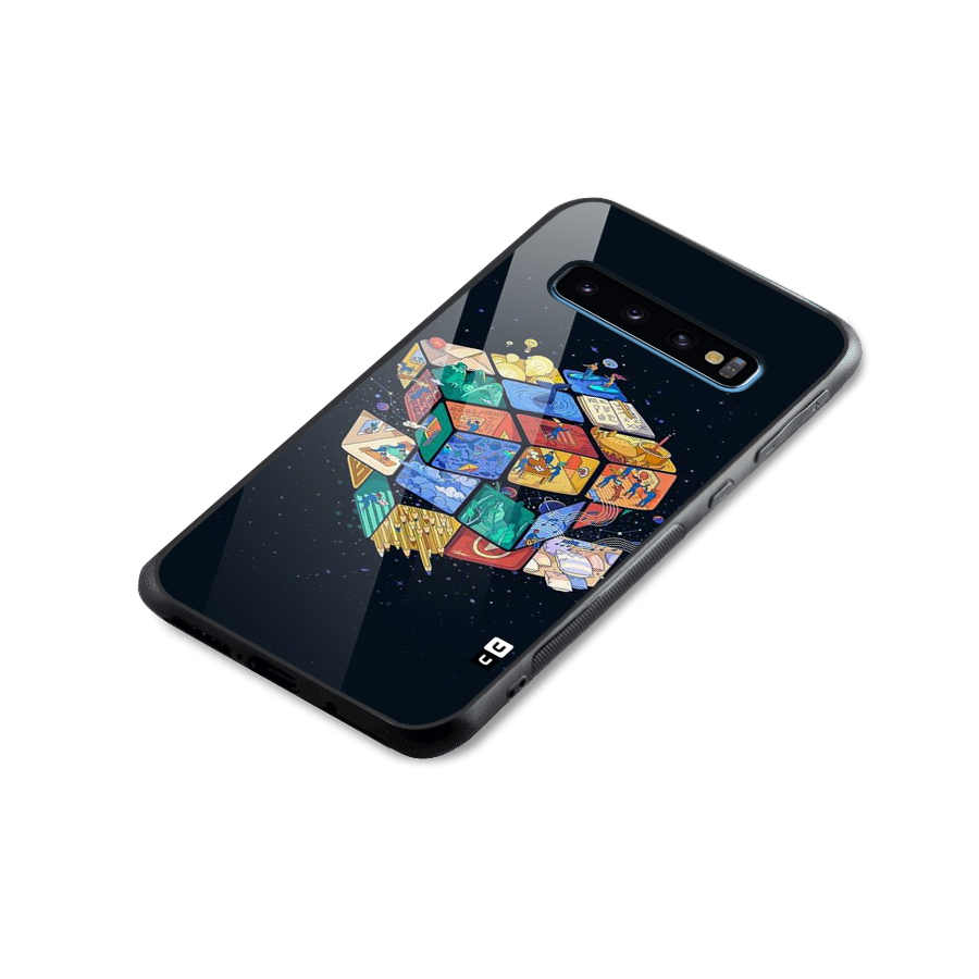 Coloured Rubic Glass Back Case for Galaxy S10